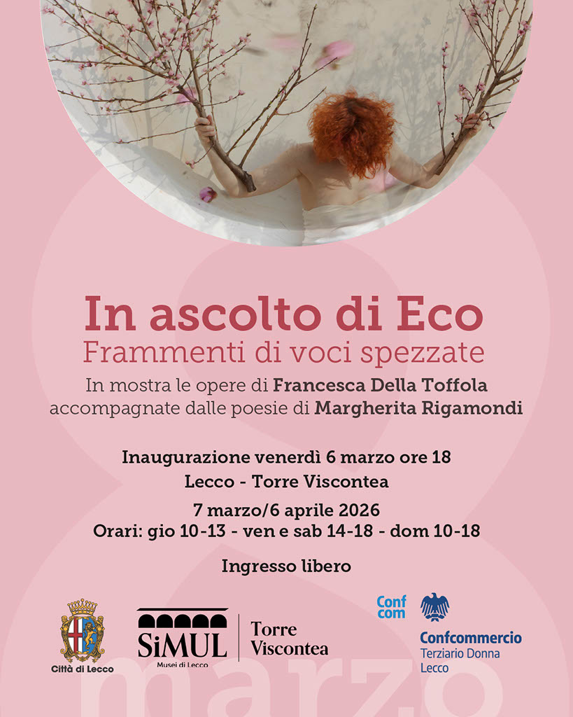 Locandina: In ascolto di Eco. Frammenti di voci spezzatevoci spezzate