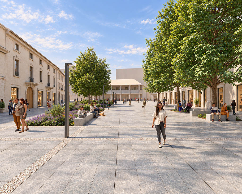 Piazza Liberazione di Magenta (MI) - rendering courtesy Studio Buscaglia