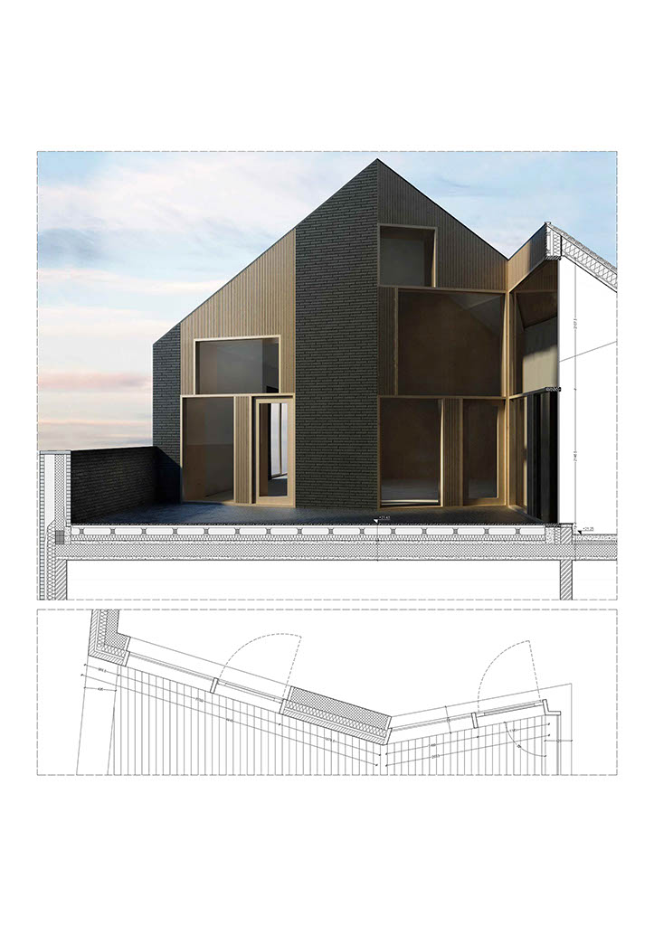 Perspective section and plan