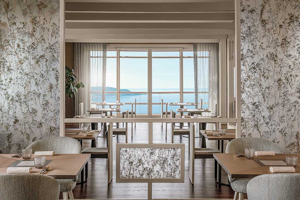 Lefay Resort SPA Lago di Garda dettaglio della sala ristorante Limonaia